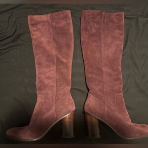 Coach Plum Suede Ombré Heeled Boots